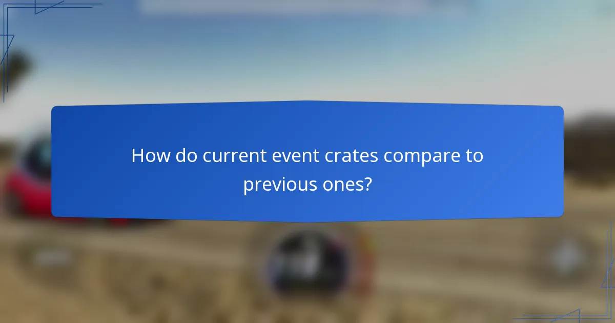 How do current event crates compare to previous ones?