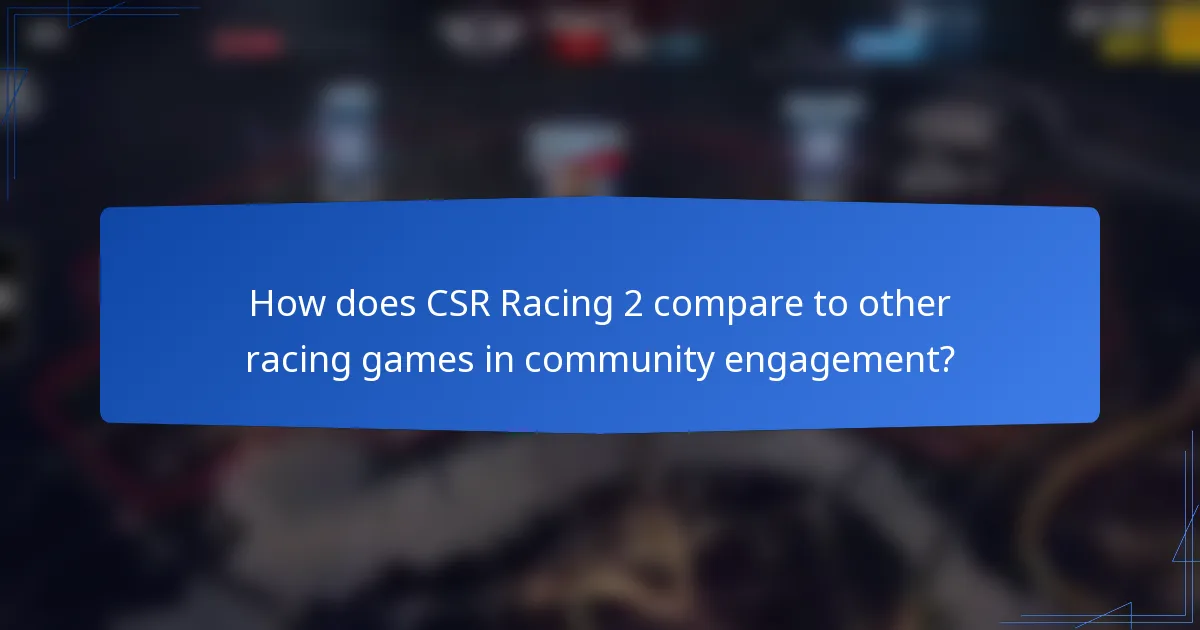 How does CSR Racing 2 compare to other racing games in community engagement?